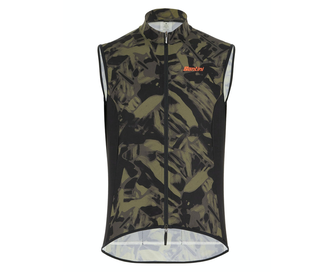 Santini Gravel Windbreaker Vest Camo Green M