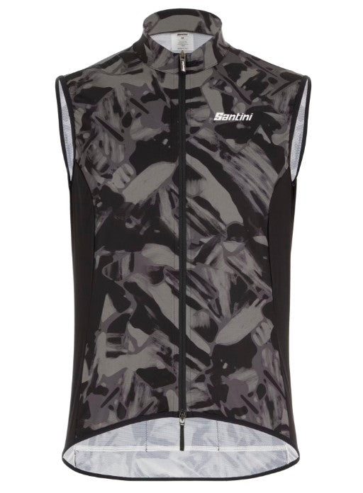 2021 Santini Gravel Wind Breaker Vest Grey Camo S