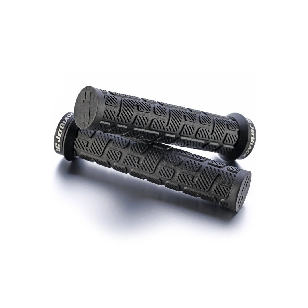 JetBlack Rip Lock-On Grips Black W/Black Rings