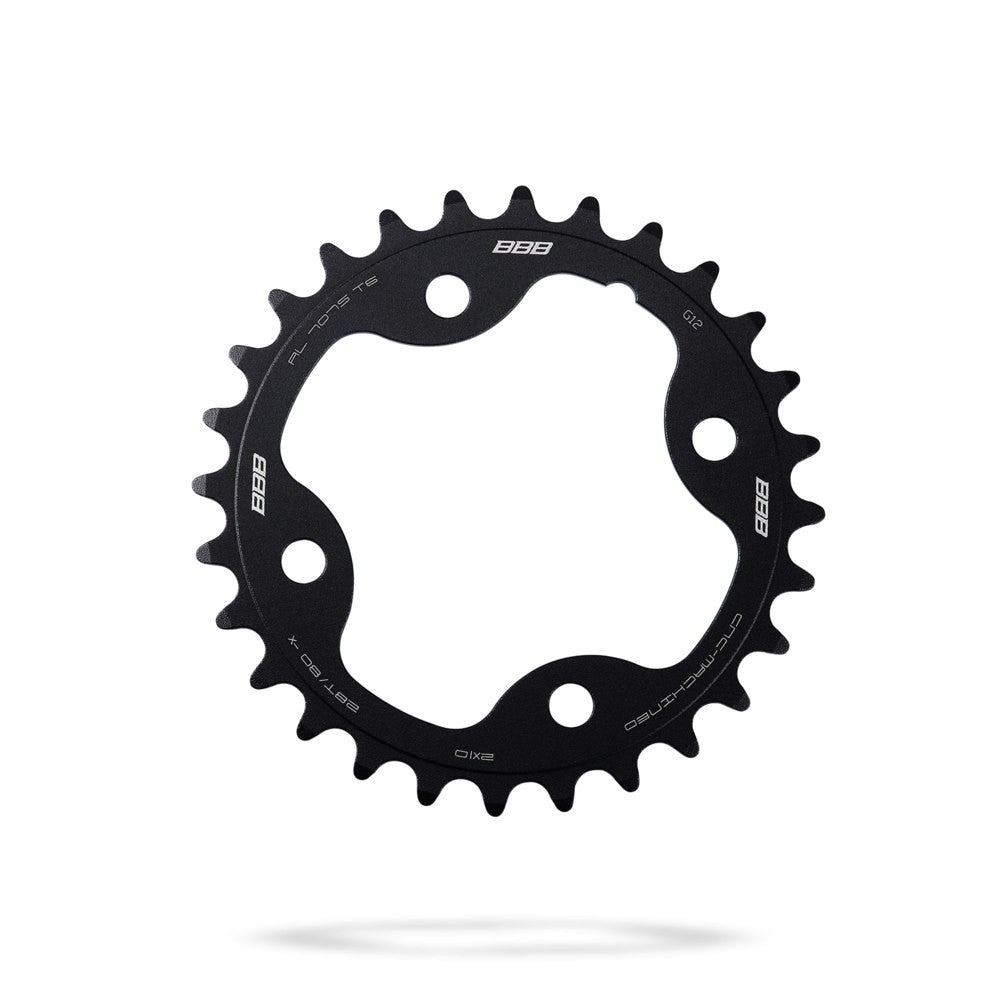 BBB MTB Chainring 28T 2 x 10Spd 4 Bolt 80BCD