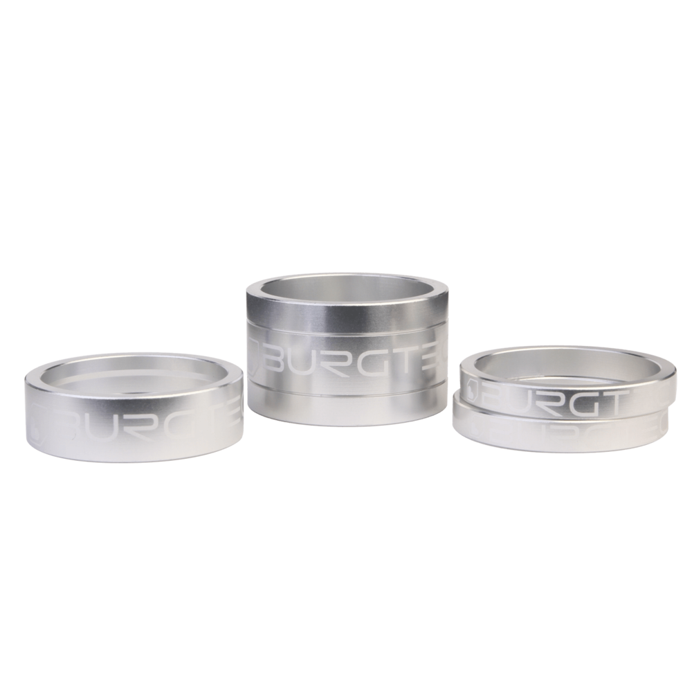 Burgtec Stem Spacer Kit 5mm x 2 - 10mm - 20mm Rhodium Silver