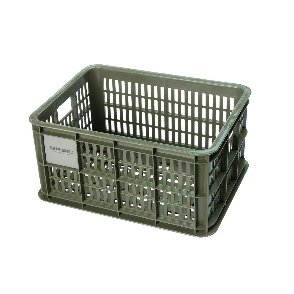 Basil Bicycle Crate 17.5L M Moss Green Recycled Basket