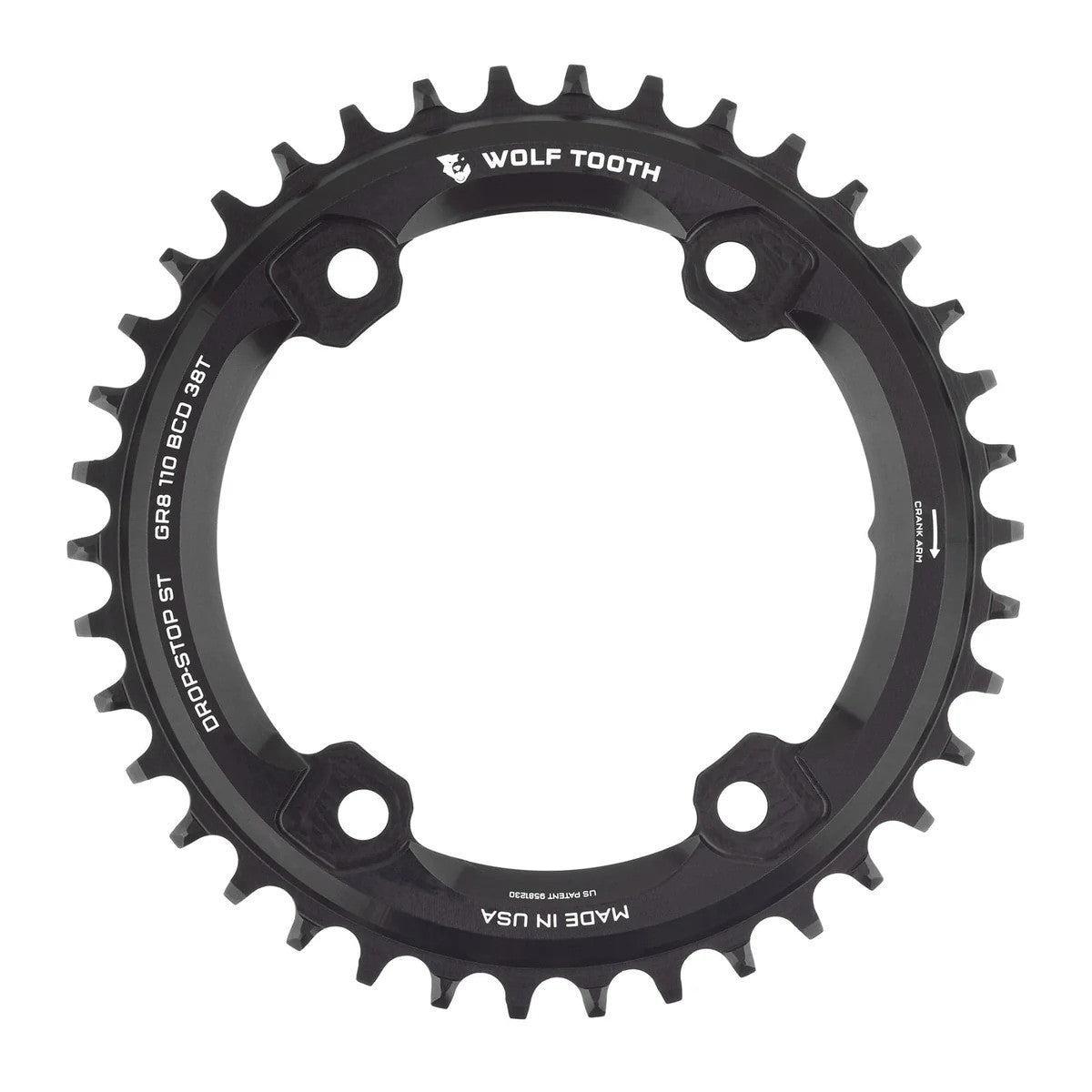 Wolf Tooth 110 BCD 4 Bolt Asymmetric Chainring For GRX Cranks Drop-Stop ST
