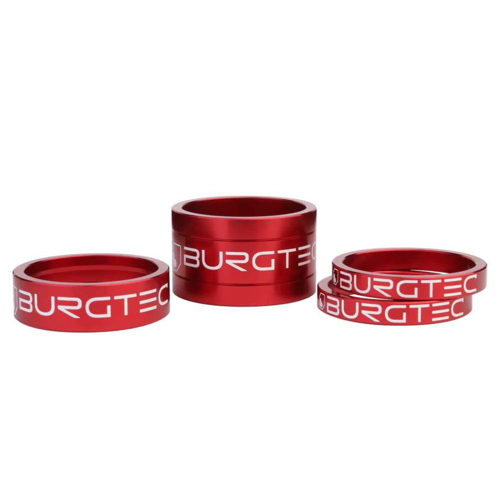 Burgtec Stem Spacer Kit 5mm x 2 - 10mm - 20mm Race Red
