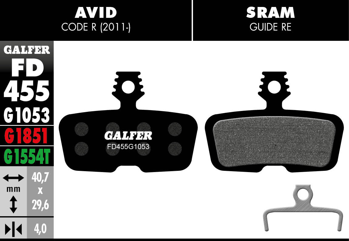 Galfer FD452 Sram Code R/RSC/Re (2011) G1053 Standard Brake Pad