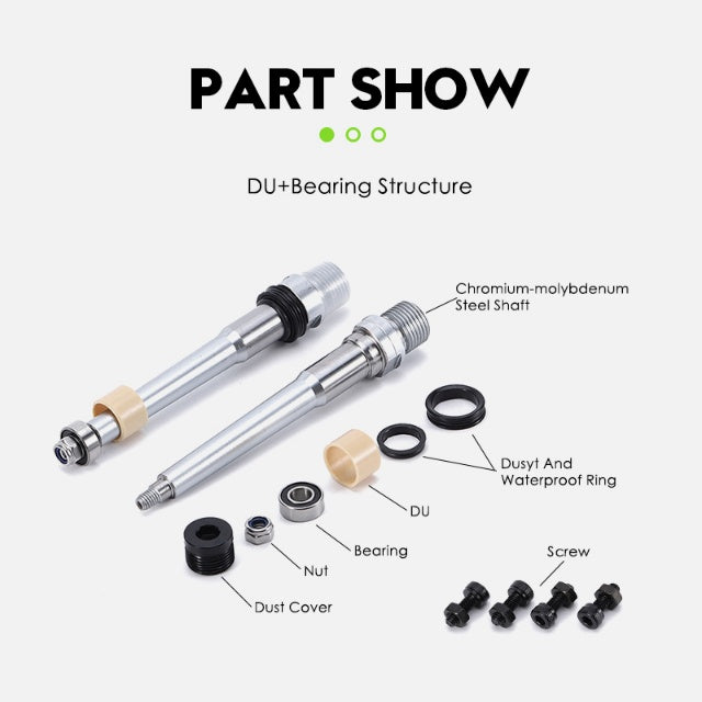 JetBlack Thermolite MTB Pedals Complete Parts Kit for Pedal Pair