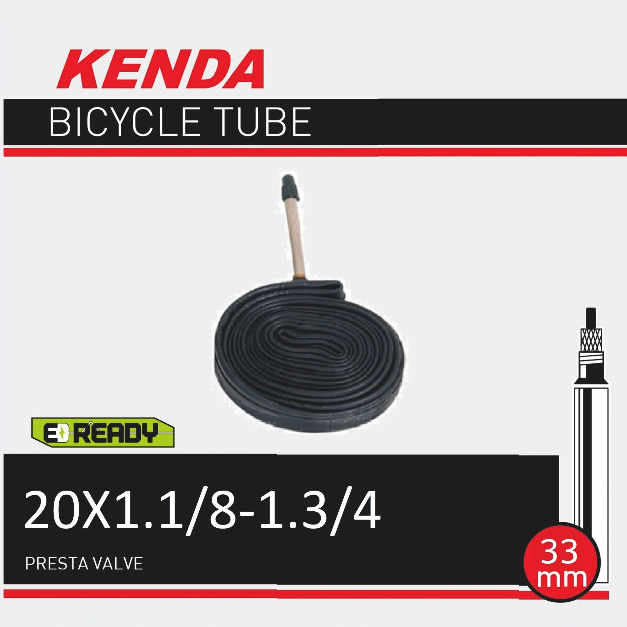 Kenda 20" x 1-1/8 To 1-3/4 33mm PV Tube