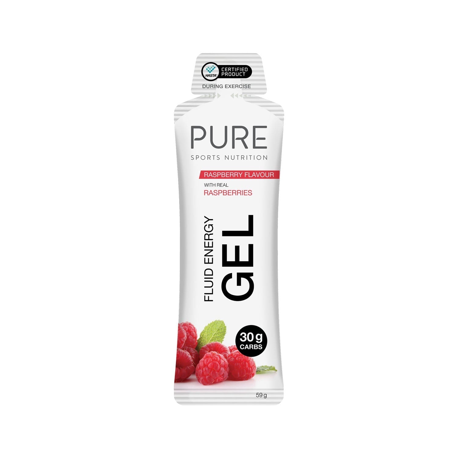 Pure Fluid Energy Gel Raspberry HASTA certified 59g