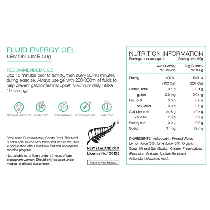 Pure Fluid Energy Gel Lemon Lime 50g