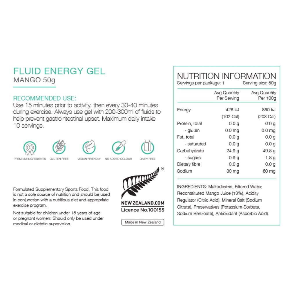 Pure Fluid Energy Gel Mango 50g