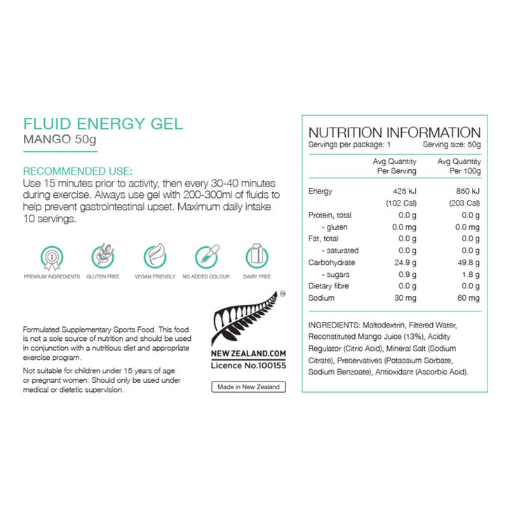 Pure Fluid Energy Gel Mango 50g