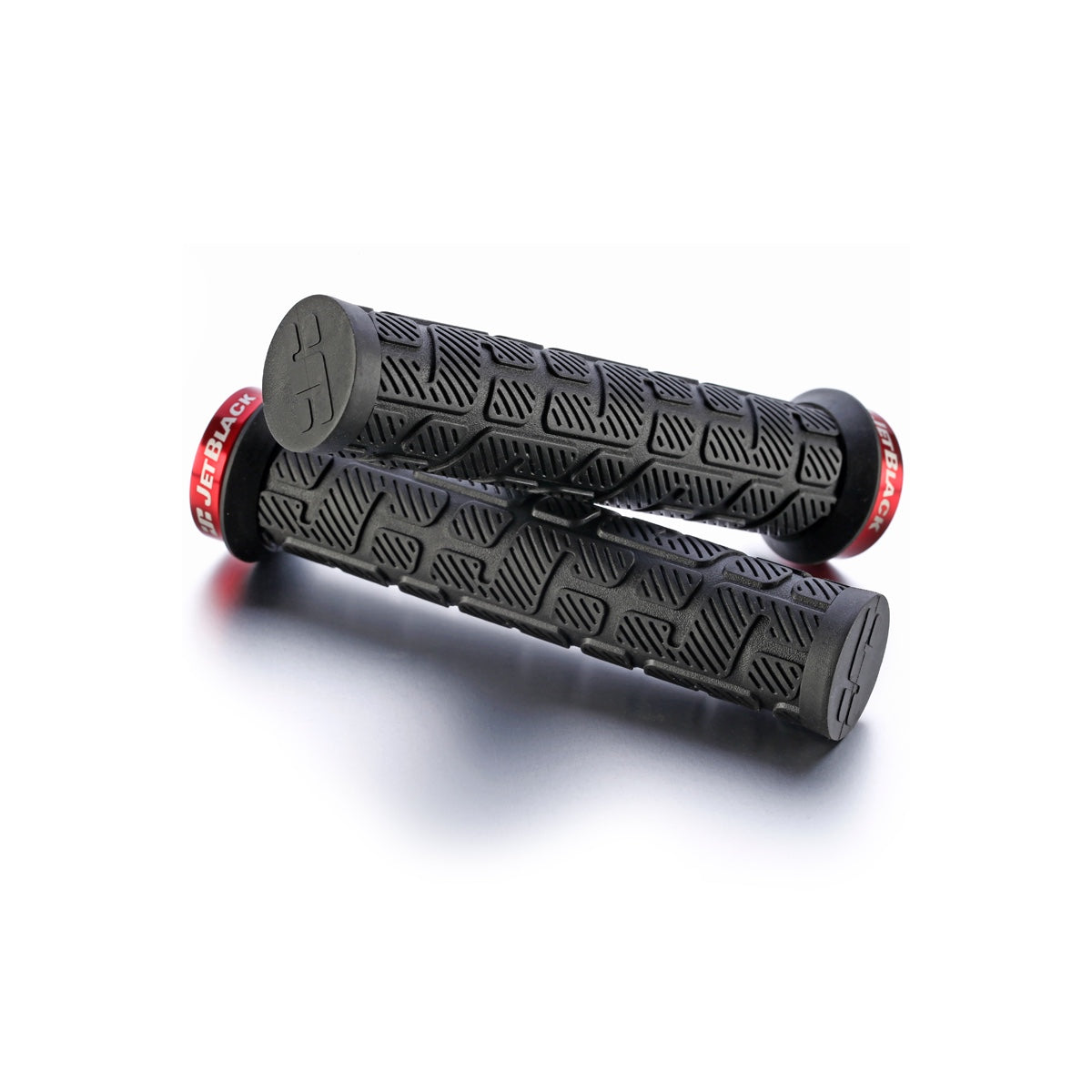 JetBlack Rip Lock-On Grips Black W/Red Rings