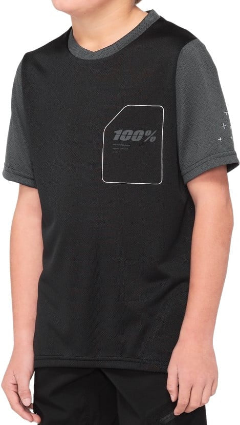 100% Ridecamp Youth Jersey Black/Charcoal Small