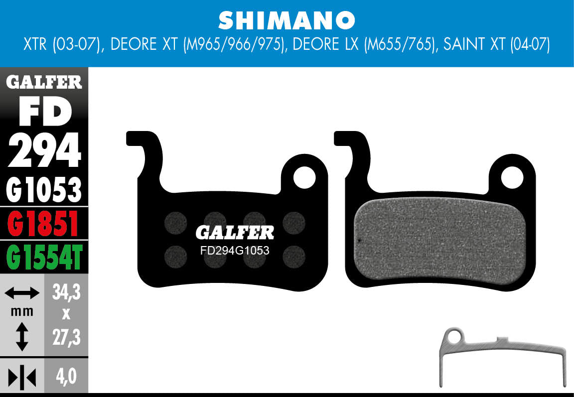 Galfer Shimano Deore XT-LX FD294 (G1053) Standard Brake Pad