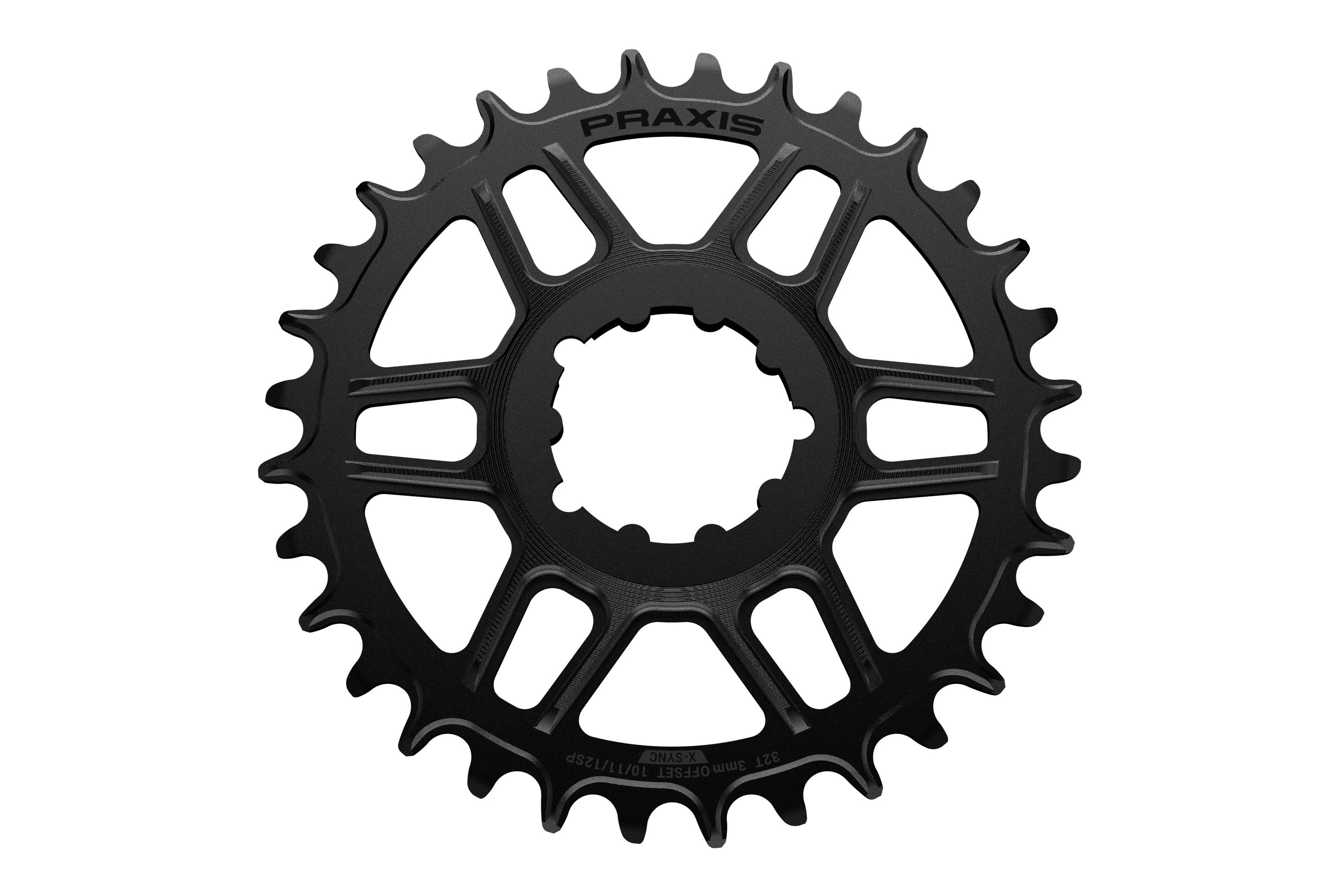 Praxis MTN 1 x 34T DM 0mm OS Wide/Narrow Chainring Black
