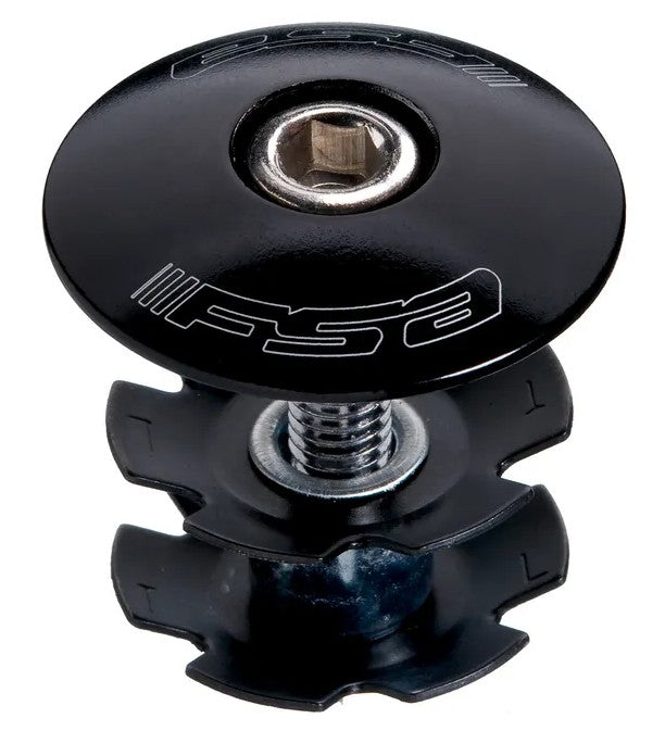 FSA Star Nut & Top Cap 1-1/8" W/Stainless Bolt Black