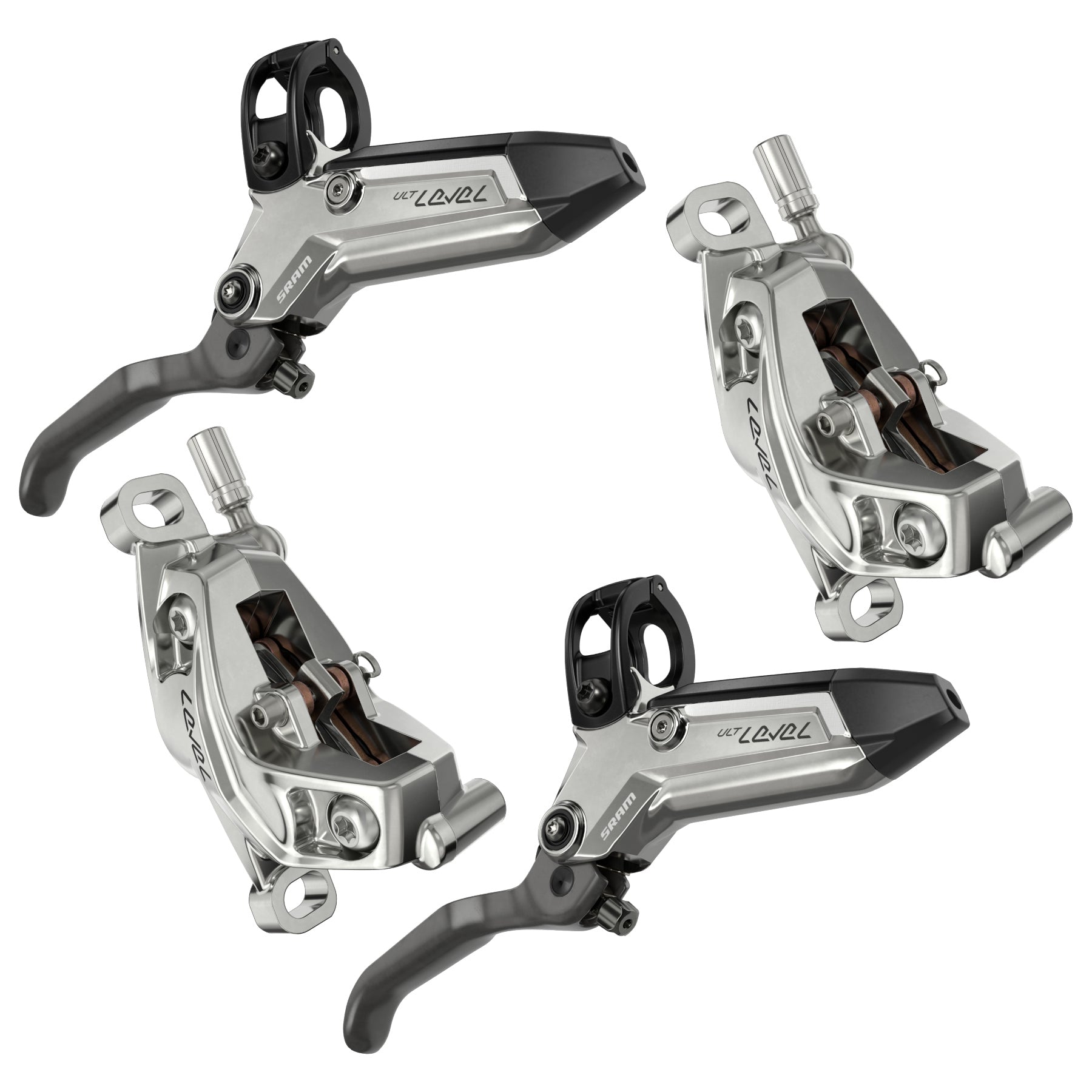 Sram Level Ultimate Stealth 4 piston Carbon Blade Brake Set Rear