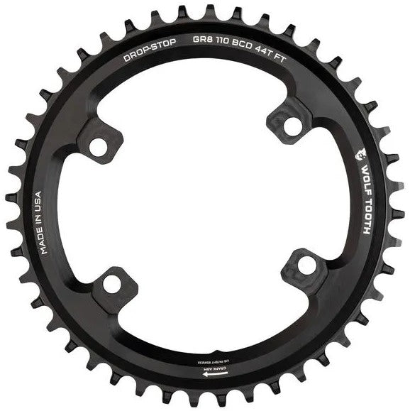 Wolf Tooth Shimano GRX 44T 110BCD Asymmetrical Chainring Black
