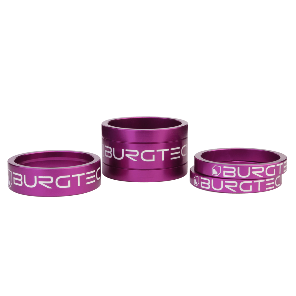 Burgtec Stem Spacer Kit 5mm x 2 - 10mm - 20mm Purple Rain