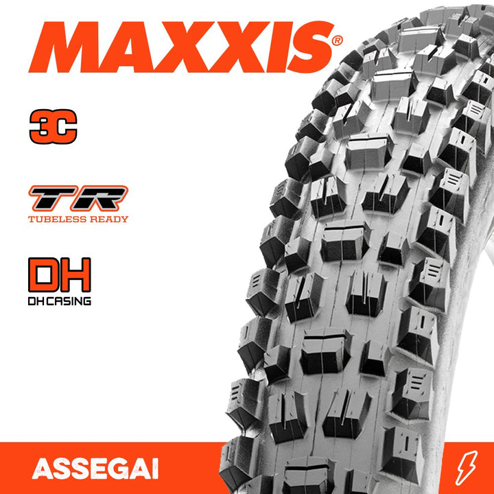 Maxxis Assegai Tyre 27.5 x 2.5WT DH 3C Grip TR E-25