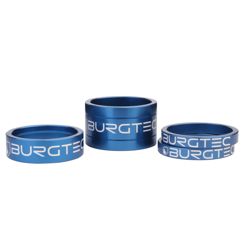 Burgtec Stem Spacer Kit 5mm x 2 -10mm - 20mm Deep Blue