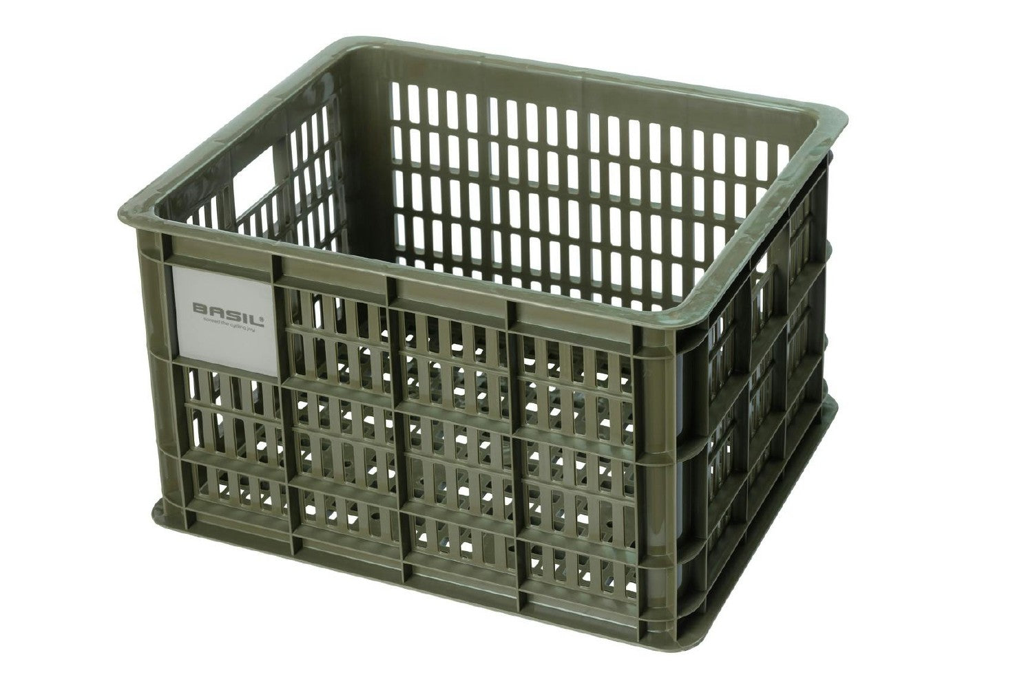 Basil Bicycle Crate 29.5L M Moss Green Recycled Basket