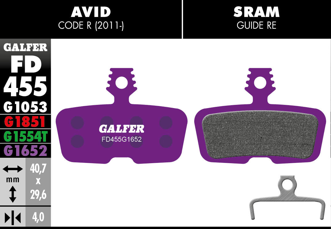 Galfer FD455 Code R (2011-) G1652 E-Bike Brake Pad