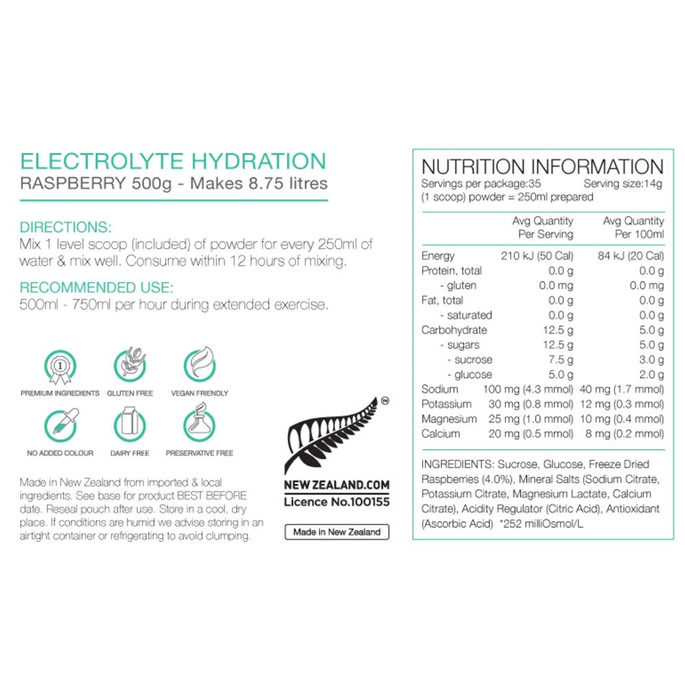 Pure Electrolyte Hydration Raspberry 500g