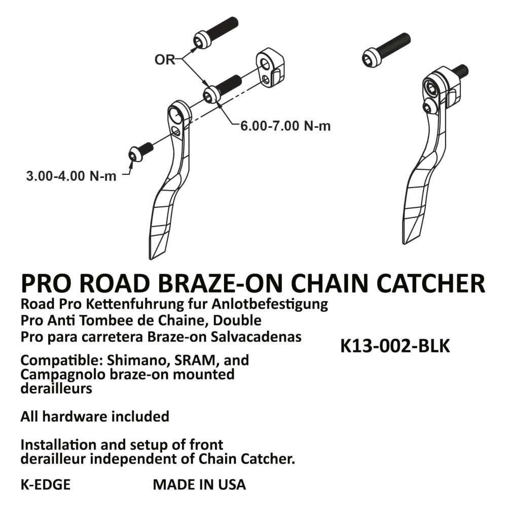 K-Edge Pro Road Chain Catcher Braze-On