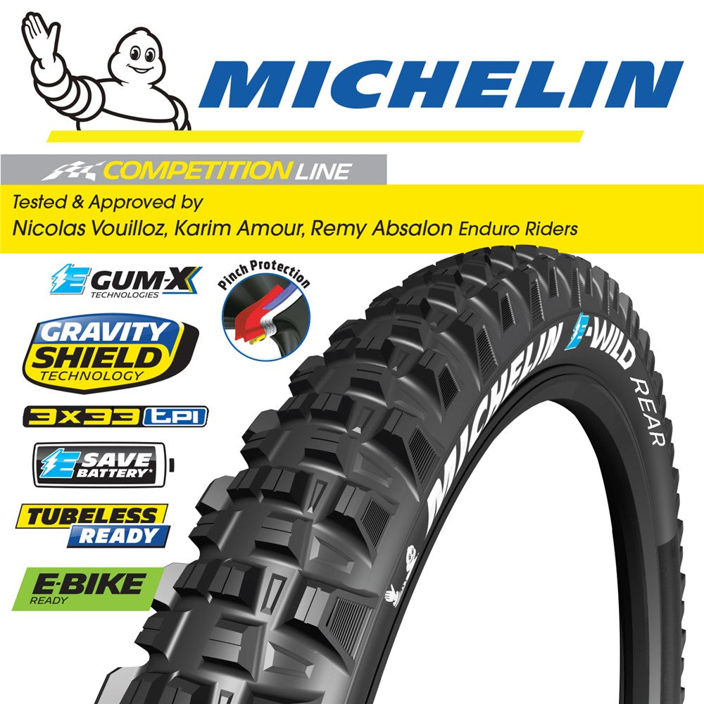 Michelin E-Wild Competition Line 29" x 2.6 Gum-X Rear Tyre