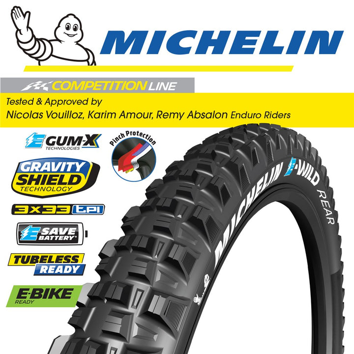 Michelin E-Wild 29" x 2.6 Gum-X  Competition Line Rear Tyre