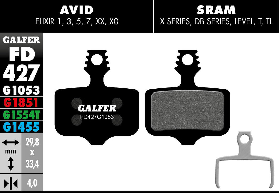 Galfer FD427 Avid Elixir 1-5/XX/XO Sram X-Series DB-Series G1053 Standard