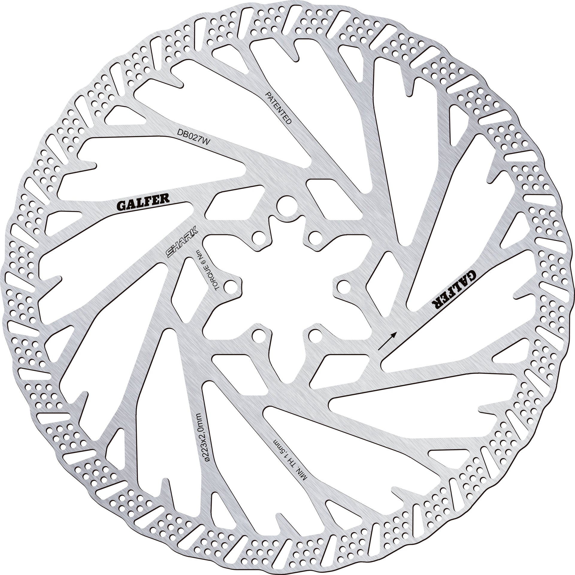 Galfer Disc Shark 180 x 2.0mm 6 Bolt Rotor